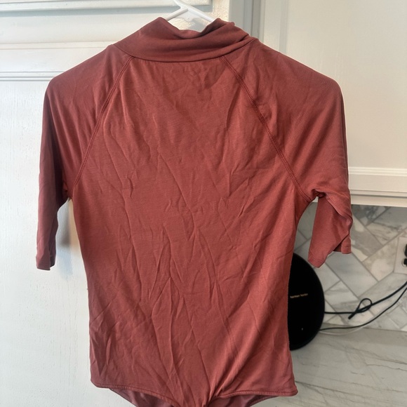 Rust Red Short-Sleeve Revolve Bodysuit - Picture 3 of 3